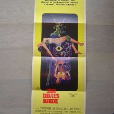 'The devil's bride' (director Terence Fisher-C.Lee) 1968 U.S. door poster